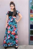 שמלת בובה מקסי פרחונית ומיוחדת מידה S/M