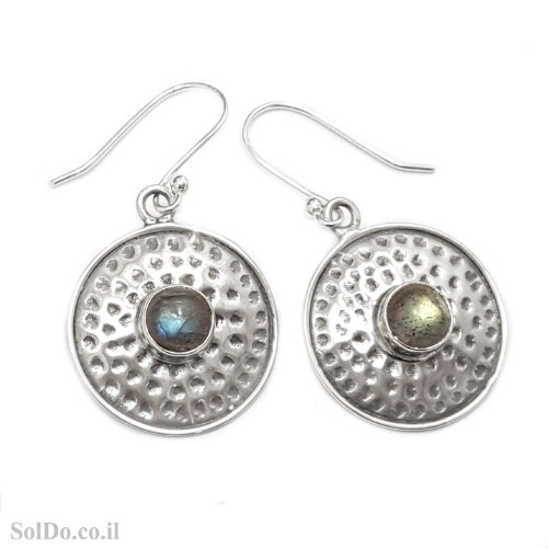 עגילי כסף משובצים אבני לברדוריט A8935 | תכשיטי כסף | עגילי כסף