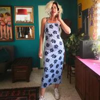 שמלת לייקרה מקסי פרחונית מס' 1 מידה S/M