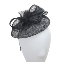 כובע מעוצב על קשת - דגם צדף קטן - שחור