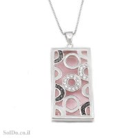 תליון מכסף מעוצב משובץ אבני זרקון T6148 | תכשיטי כסף