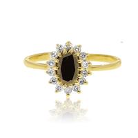 טבעת דיאנה אבן ספיר 1 קראט ויהלומים 0.26 קראט בזהב 14 קראט