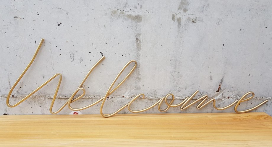 מתלה מתכת welcome