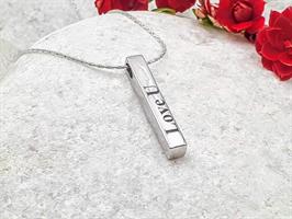 N-04 שרשרת כסף עם תליון לחריטה בהתאמה אישית N-4