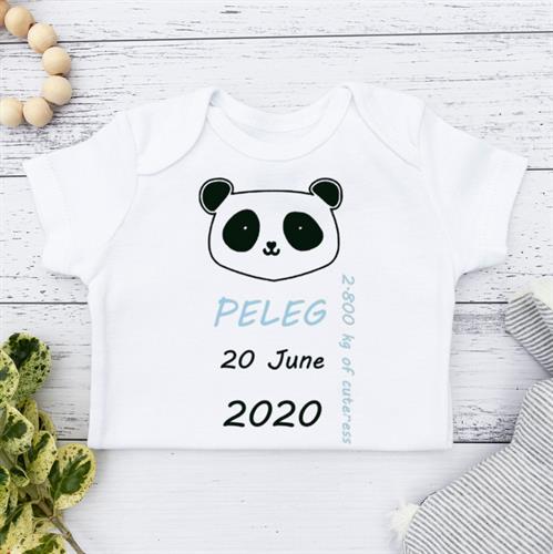 בגד גוף- תעודת לידה - דגם פנדה