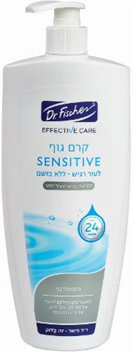 ד"ר פישר קרם גוף אפקטיבקר SENSITIVE לעור יבש ורגיש ללא בושם 700 מ"ל במשאבה