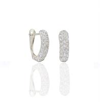 עגילי חישוק משובצים זרקונים בזהב 14 קרט