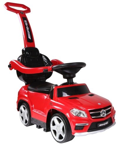 בימבה ישיבה עם מוט דחיפה להורה מרצדס SLS עם אפקטים ותאורה בגלגלים - אדום Twist