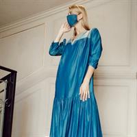 שמלת מקסי DENIM + מסכת DENIM מתנה