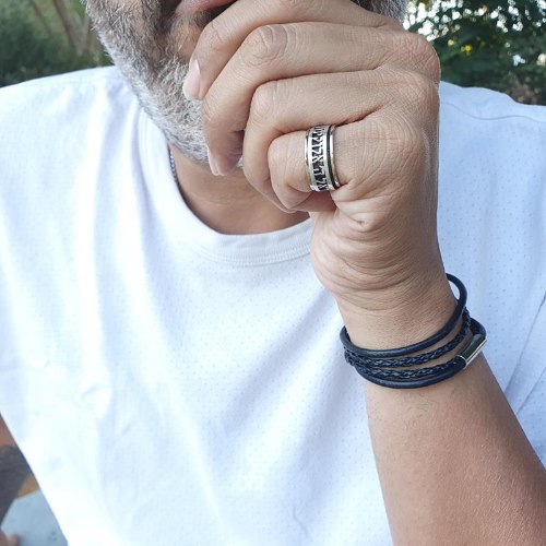 R-62 טבעת כסף זהב   14K   ברכה שמע ישראל