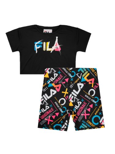 סט בייקר FILA שחור גרפיטי  4-16