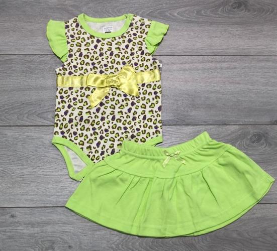 בגד גוף עם חצאית ירוק מנומר