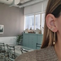 עגילים ארוכים מזהב - עגילים תלויים מזהב - עגילי זהב נתלים ארוכים