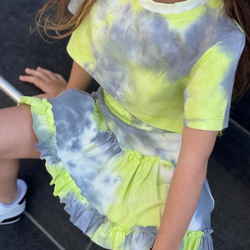 חליפת חצאית טאי דאי MISS KIDS צהוב 2-16