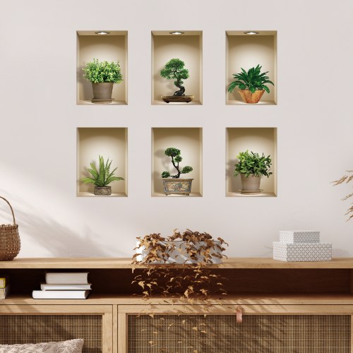 שישיית מדבקות נישה כוורת עציצים דגם 610