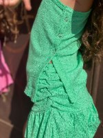 חליפת חצאית כתף אחת ירוקה