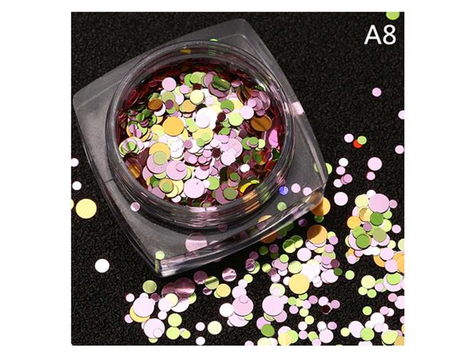 פייטים - מס' 8 - צבעוני ורוד ירוק וזהב