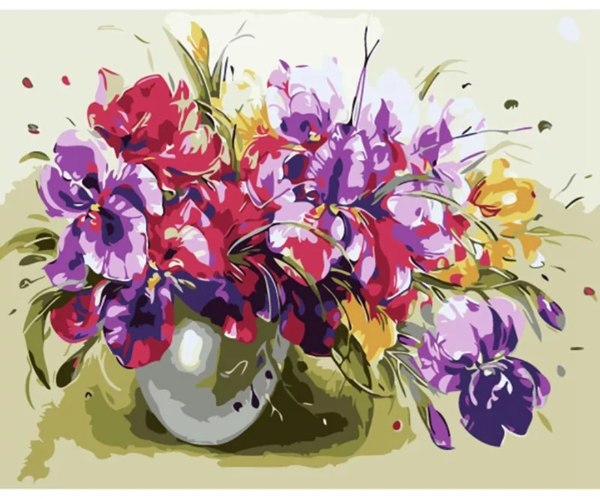 צביעה לפי מספרים - אגרטל פרחים 1 RGDZ959