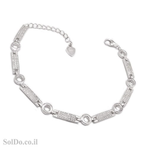 צמיד מכסף משובץ אבני זרקון  Z3137 | תכשיטי כסף 925