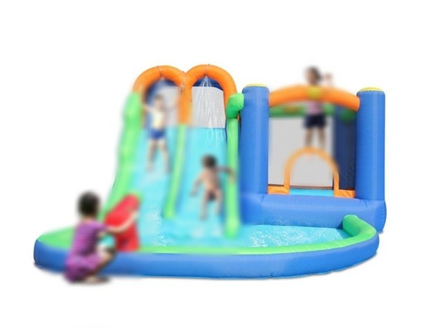 מגלשת מים כפולה משולבת עם מתקן קפיצה דגם 9256