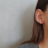 עגילי יהלום 14 קרט משובץ 1.18 קראט