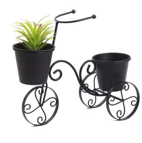 מעמד אופניים נוי לעציץ שחור