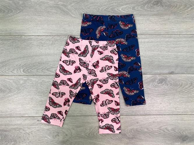 זוג מכנסי לייקרה פרפרים נייבי וורוד