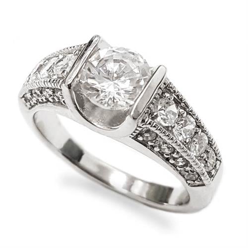 טבעת כסף משובצת אבני זרקון  RG5897 | תכשיטי כסף | טבעות כסף