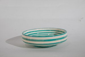 צלחת עמוקה טורקיז לבן פסים