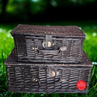 סט מזוודות פיקניק בצבע חום גדולה וקטנה