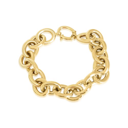 צמיד זהב לאישה בינוני חוליות איטלקי עבה מזהב 14 קאראט