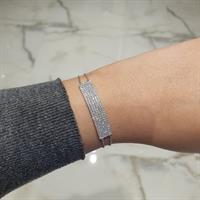 צמיד פלטה זהב משובץ זרקונים