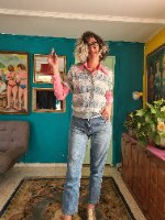 סריג מפוספס ירקרק M/L