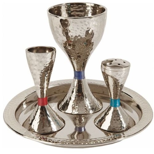 סט הבדלה אלומיניום - עבודת פטיש טבעי