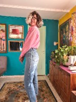 חולצת כפתורים ורודה מידה M/L