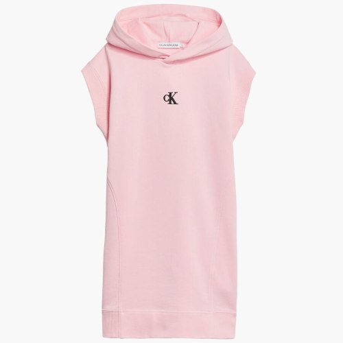 שמלת קפוצ'ון לוגו CK ורוד