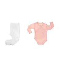 סט בגד גוף מעטפת ורגלית- 100% כותנה אורגנית- עם שם הילד