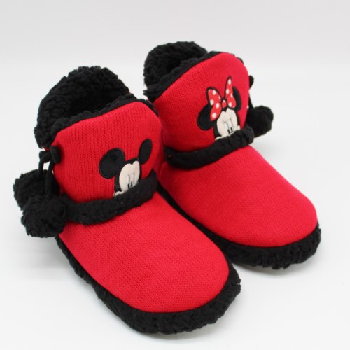 מגפונים סרוגים ילדות מיני מאוס אדום