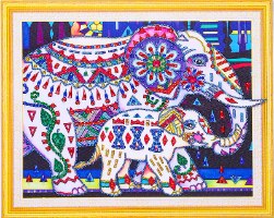 קריסטל ארט - פילים 40X50