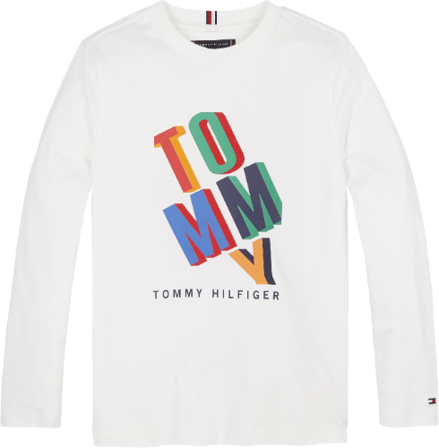 טישירט לבנה TOMMY HILFIGER לוגו צבעוני