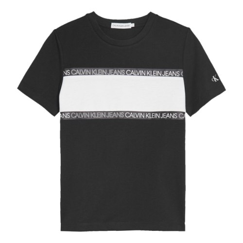 טישירט שחורה פס לבן CALVIN KLIEN - מידות 4-16