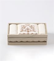 סט 5 מגבות ידיים רקומות 30/50 100% כותנה