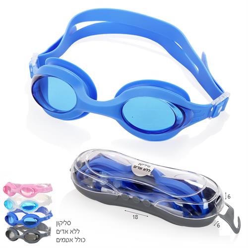 משקפי שחיה סיליקון ללא אדים כולל אטמים
