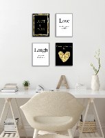 רביעיית תמונות השראה לב זהב, תהייה אתה, אהבה וצחוק דגם 02