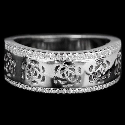 טבעת כסף משובצת אבני זרקון RG5624 | תכשיטי כסף | טבעות כסף