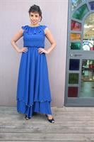 שמלת ערב סבנטיז מקסי כחול רויאל מידה M