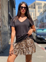 חצאית משי מודפסת מנומרת