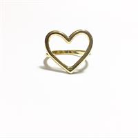 טבעת לב זהב