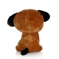 בובת עיניים כלב חום עם אוזניים שחורות 8 אינץ