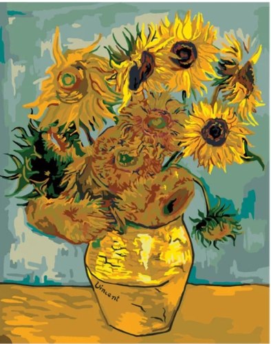 צביעה לפי מספרים - חמניות 4 RGDZ890